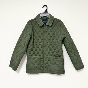 Janie and Jack The Quilted Barn Jacket Olive Green Corduroy Collar Boys 10/12